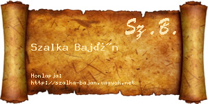 Szalka Baján névjegykártya